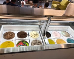 The Hub Pizza & More's ice cream selection.
